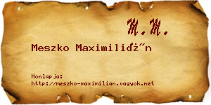 Meszko Maximilián névjegykártya